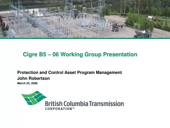 cigre b5 06 working group presentation