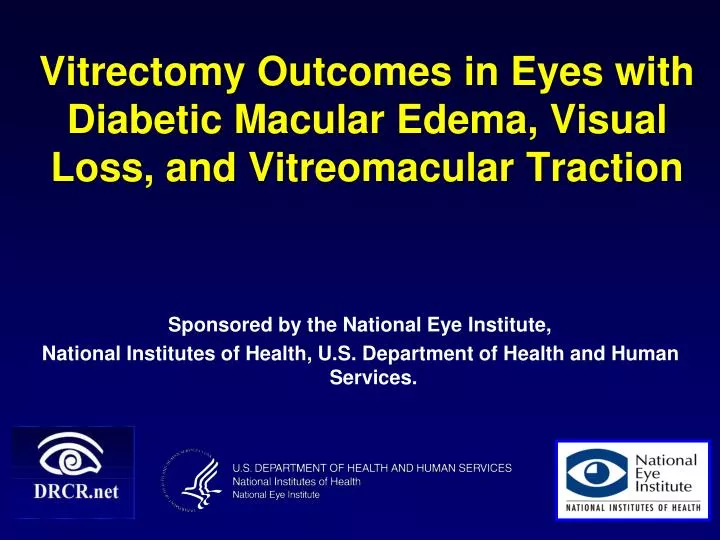 vitrectomy outcomes in eyes with diabetic macular edema visual loss and vitreomacular traction