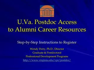 U.Va. Postdoc Access to Alumni Career Resources