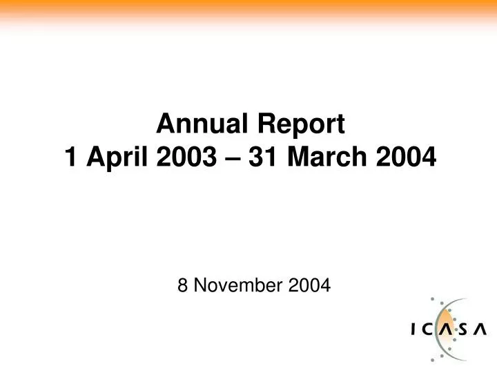 annual report 1 april 2003 31 march 2004