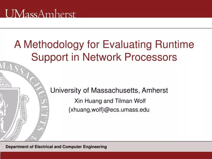 a methodology for evaluating runtime support in network processors