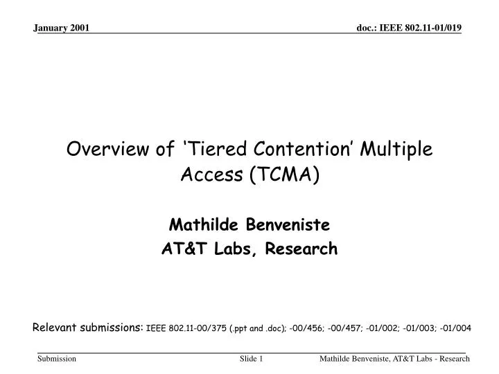 overview of tiered contention multiple access tcma
