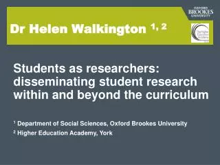 Dr Helen Walkington 1, 2