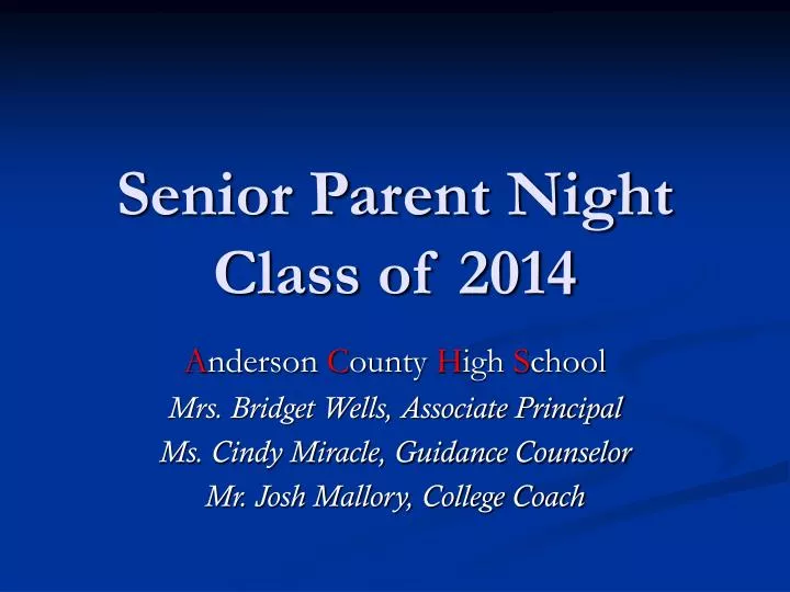 senior parent night class of 2014