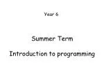 Summer Term Introduction to programming - slide 1