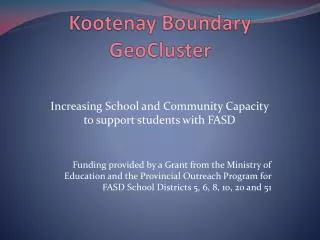 Kootenay Boundary GeoCluster