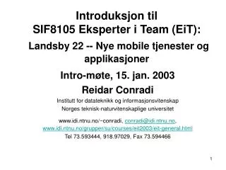 introduksjon til sif 8105 eksperter i team eit landsby 22 nye mobile tjenester og applikasjoner