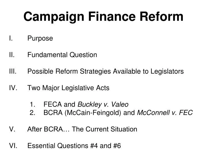 campaign finance reform
