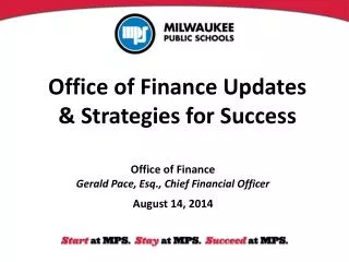 Office of Finance Updates &amp; Strategies for Success