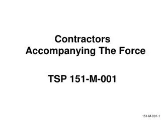 Contractors Accompanying The Force TSP 151-M-001