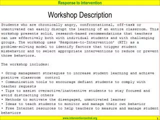 Workshop Description