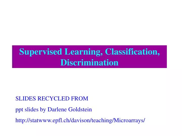 supervised learning classification discrimination