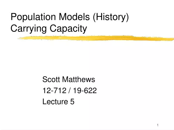 population models history carrying capacity