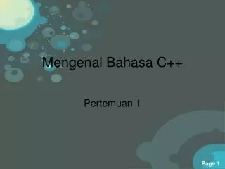 mengenal bahasa c