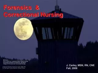 Forensics &amp; Correctional Nursing