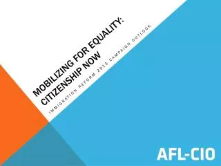 Mobilizing for equality: citizenship now