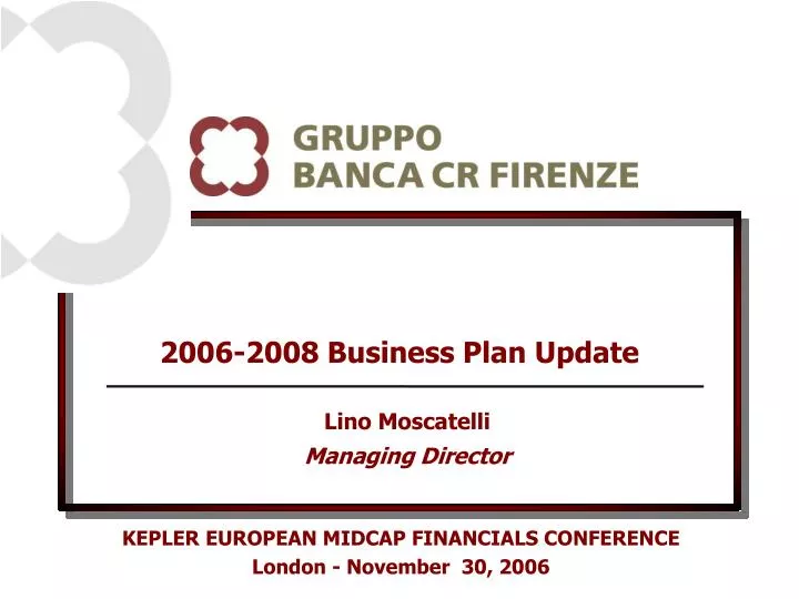 2006 2008 business plan update