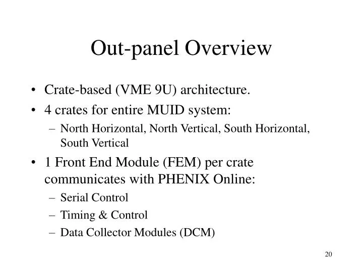 out panel overview