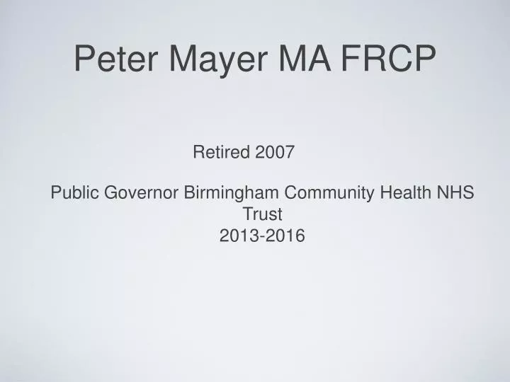 peter mayer ma frcp