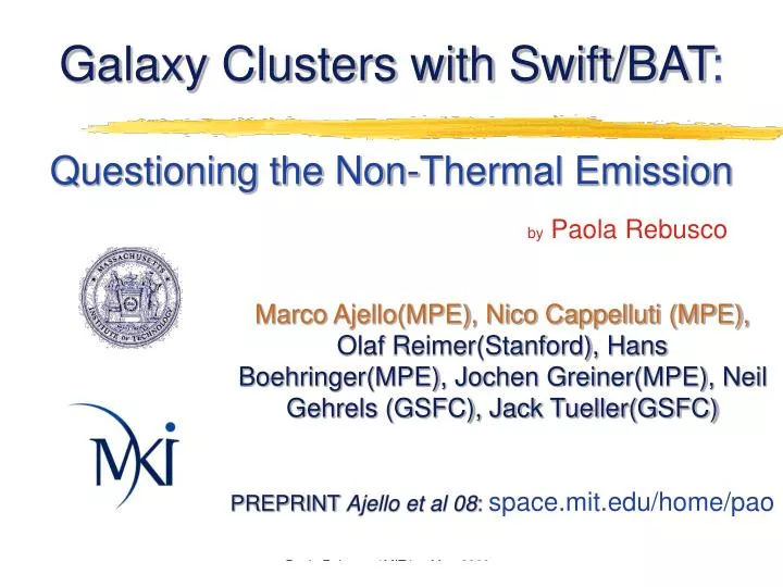 galaxy clusters with swift bat questioning the non thermal emission