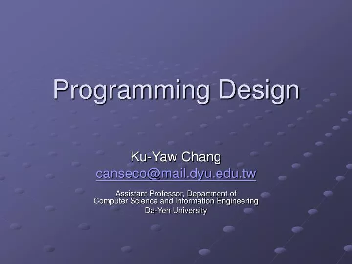 programming design