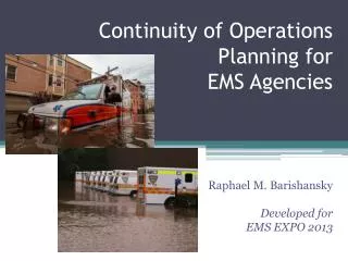 Continuity of Operations Planning for EMS Agencies