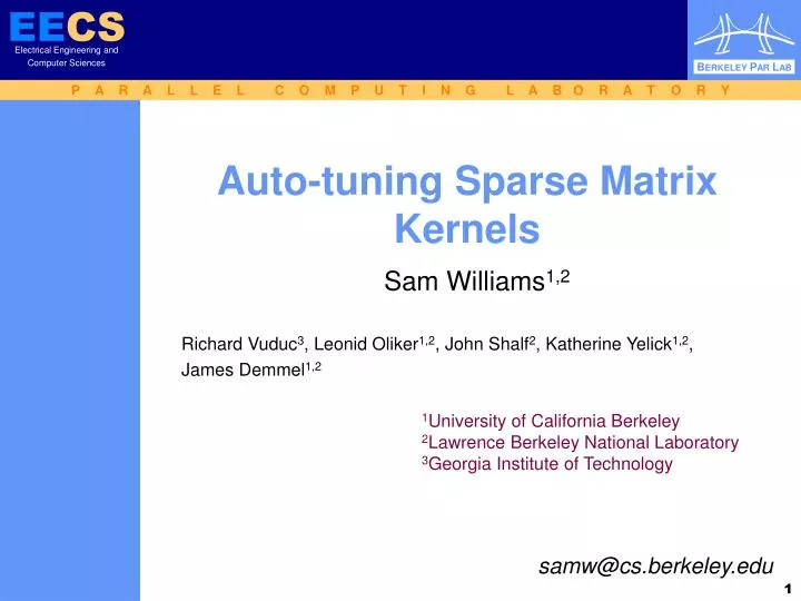 auto tuning sparse matrix kernels
