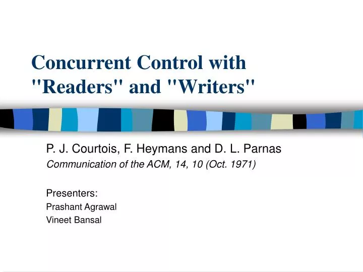 concurrent control with readers and writers