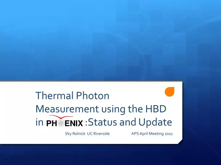 thermal photon measurement using the hbd in phenix status and update