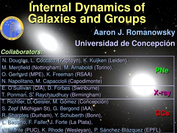 internal dynamics of galaxies and groups