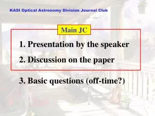 KASI Optical Astronomy Division Journal Club