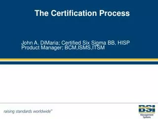 The Certification Process
