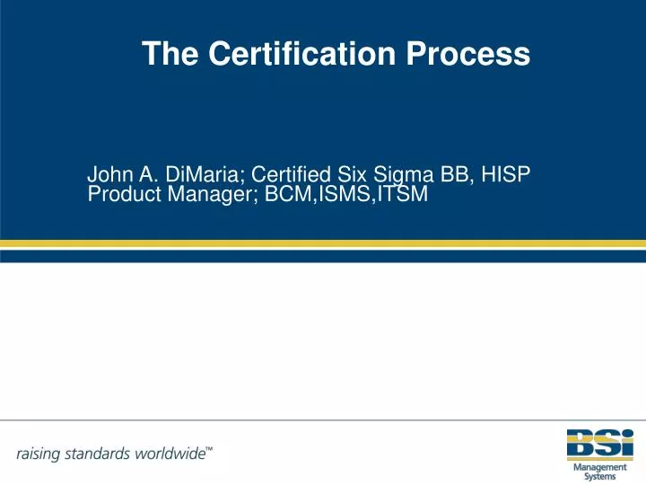 the certification process