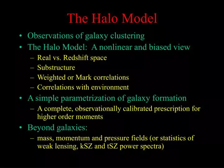 the halo model