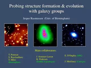 Probing structure formation &amp; evolution with galaxy groups Jesper Rasmussen (Univ. of Birmingham)