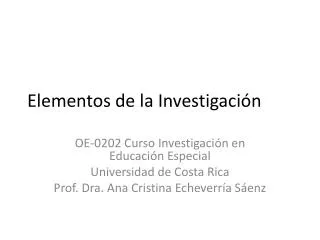 elementos de la investigaci n