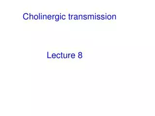 Cholinergic transmission