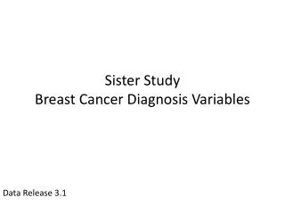 Sister Study Breast Cancer Diagnosis Variables