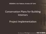 Conservation Plans for Building Interiors Project Implementation - slide 1