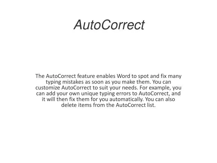 autocorrect