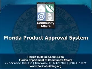 Florida Product Approval System