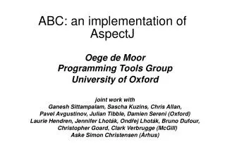 ABC: an implementation of AspectJ