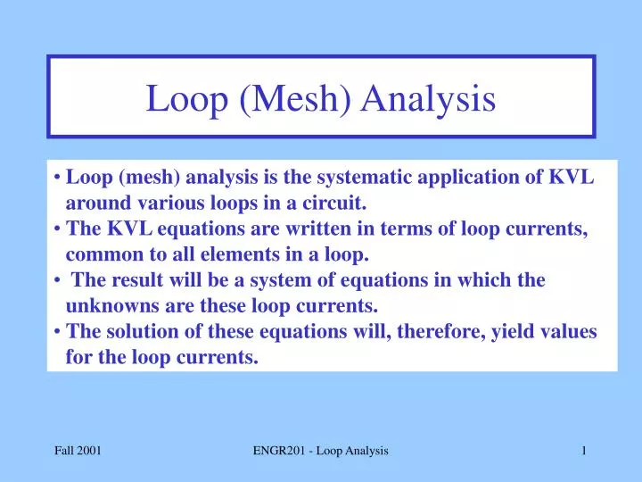 loop mesh analysis