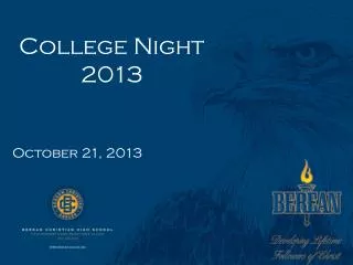 College Night 2013 October 21, 2013