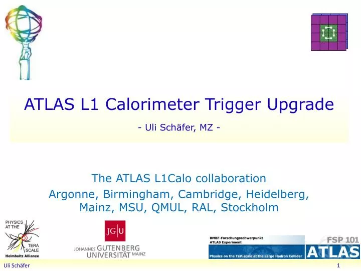 atlas l1 calorimeter trigger upgrade uli sch fer mz