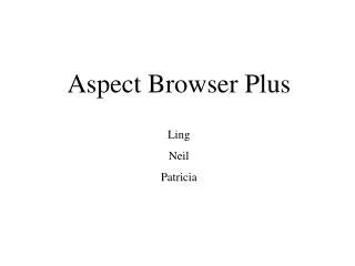 Aspect Browser Plus Ling Neil Patricia
