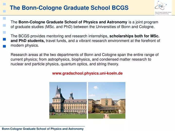 the bonn cologne graduate school bcgs