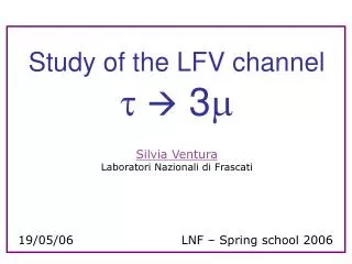 Study of the LFV channel t ? 3 m