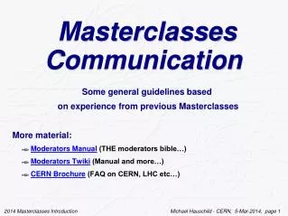 Masterclasses Communication