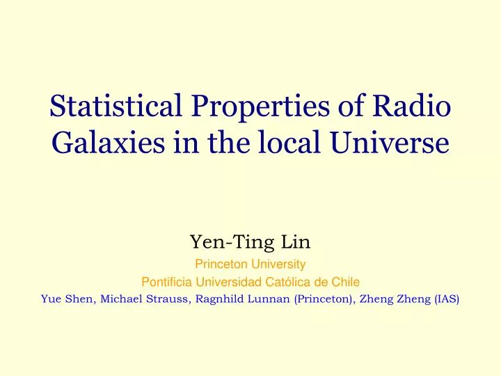 statistical properties of radio galaxies in the local universe